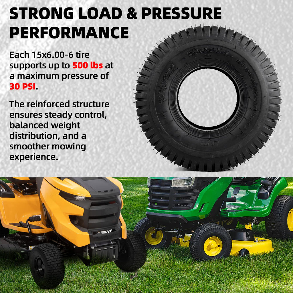 15x6.00-6 Tubeless Tire 4 Ply Turf Treads T24133