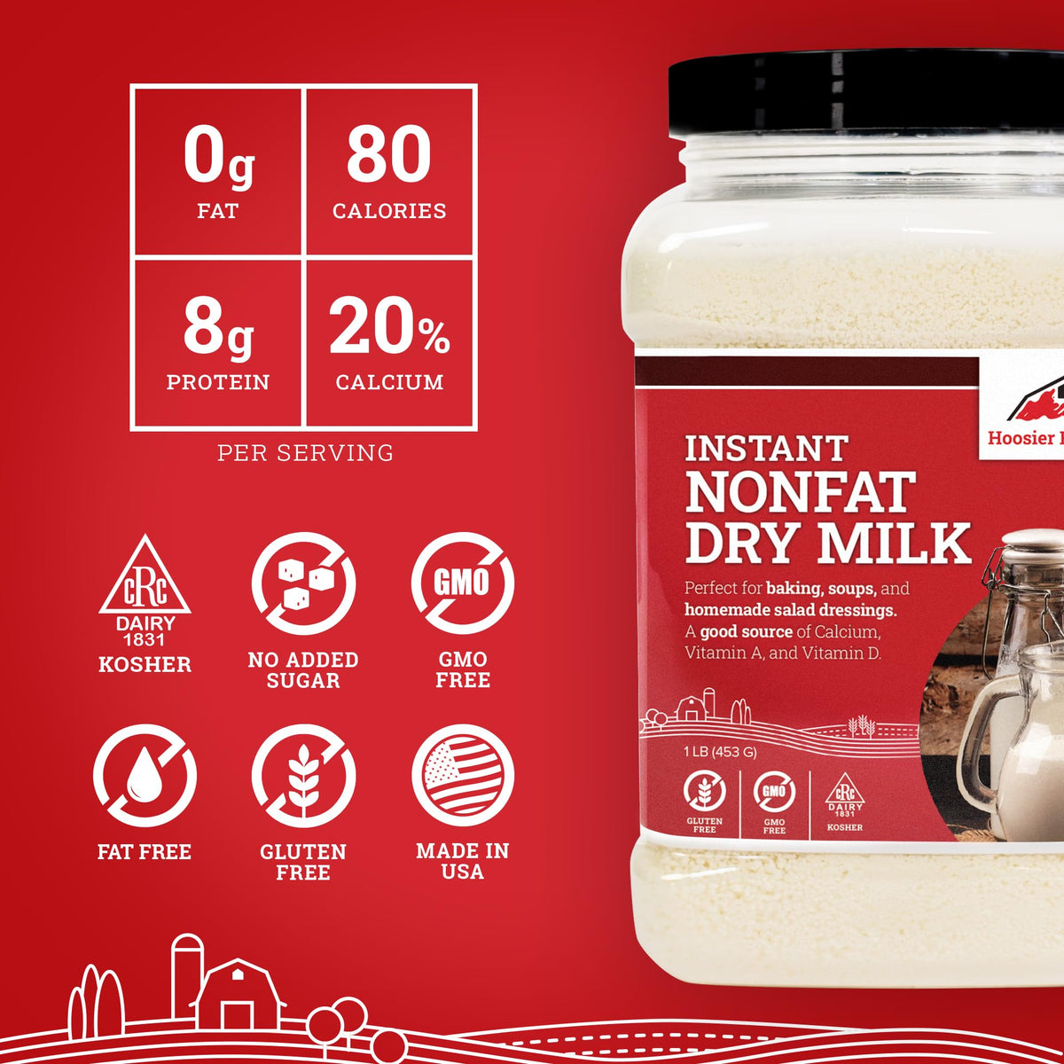 Instant Nonfat Dry Milk Powder, 1LB N1076