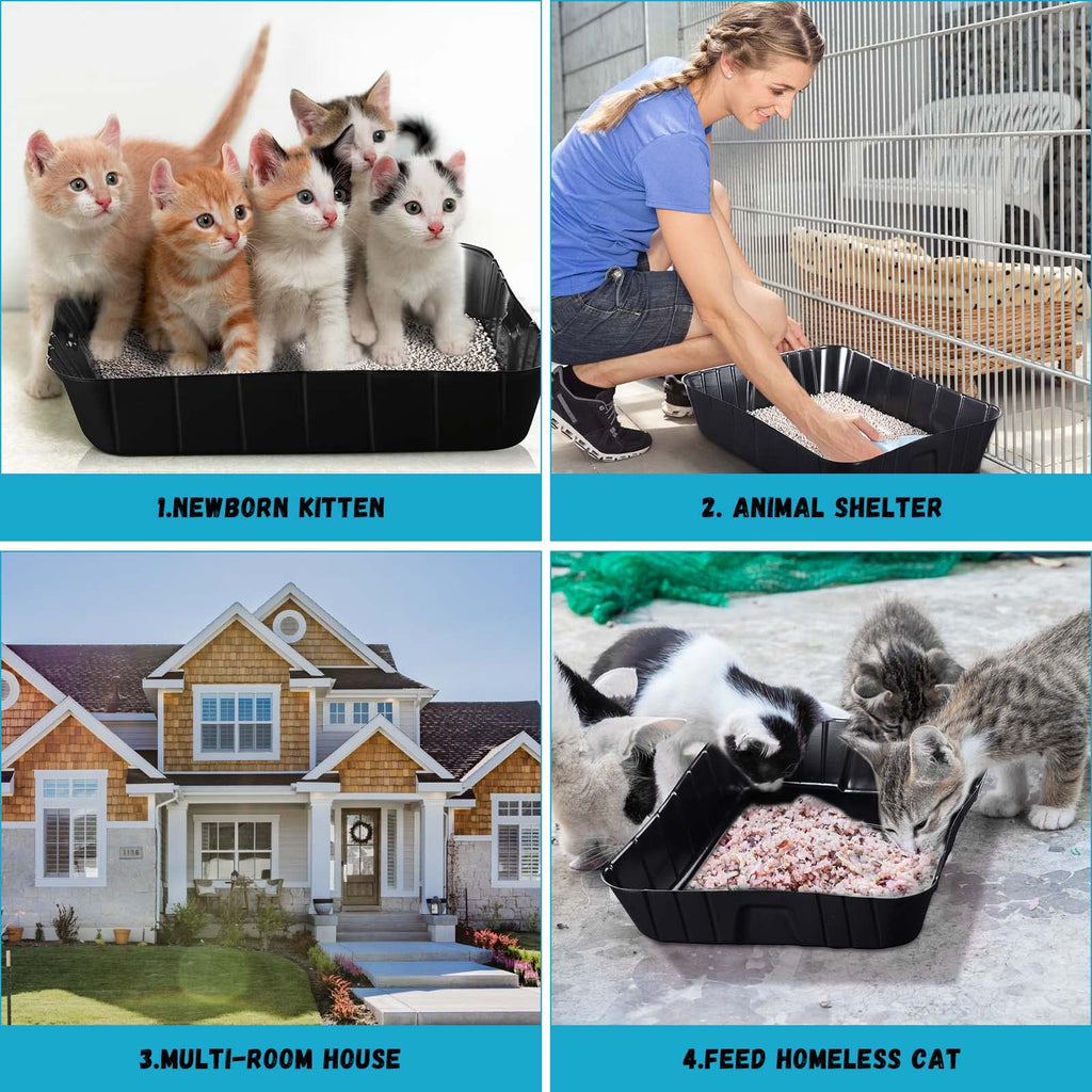 50 Pieces Disposable Litter Box for Cats Large Black L32216