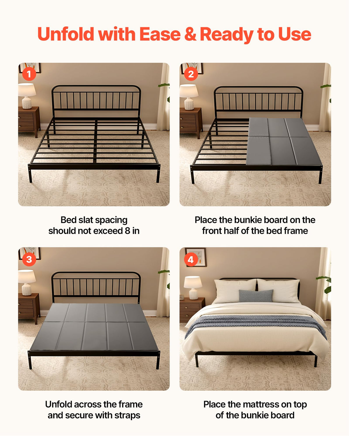 Cal King Size Foldable Bed Board X839412