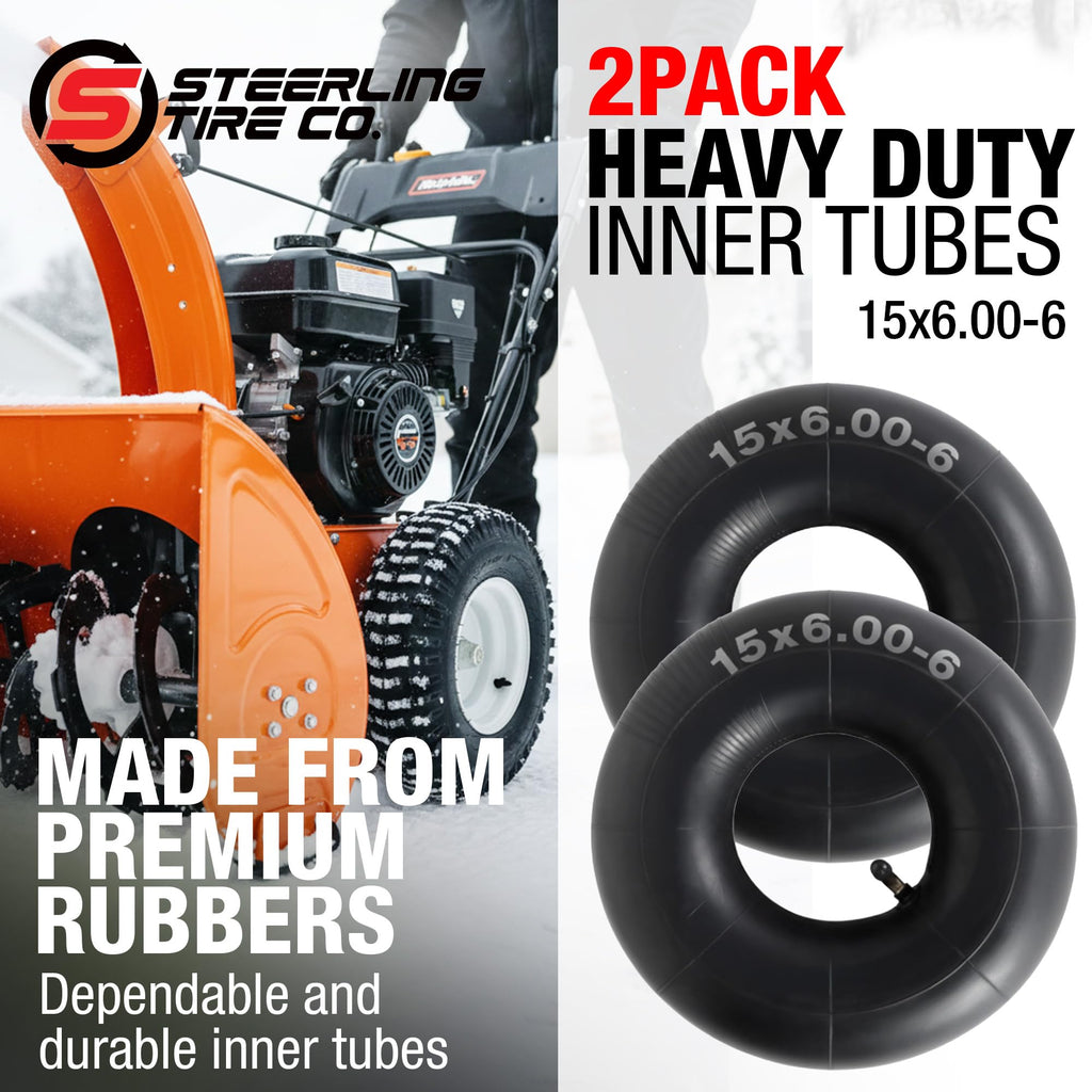 15x6.00-6" Inner Tubes, 2 Pack with TR-13 Straight Valve Stem U45215