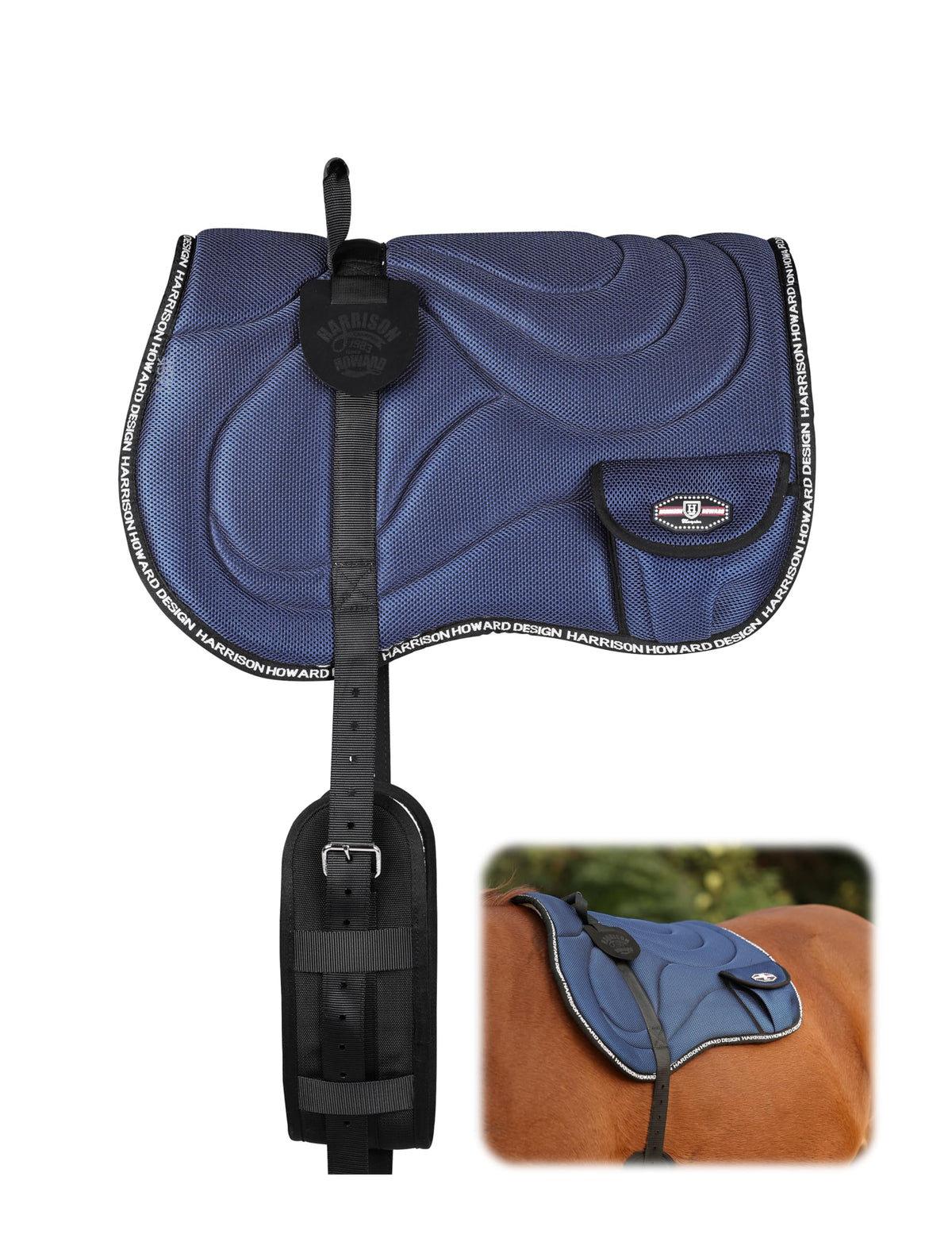 Mesh Bareback Horse Riding Pad with Girth W552