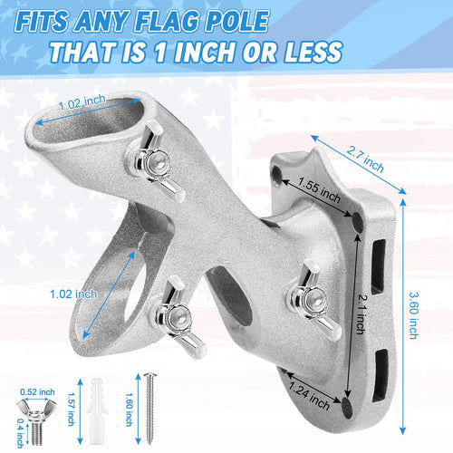 1" Metal Flag Pole Holder with 3 Fixed Holes G987