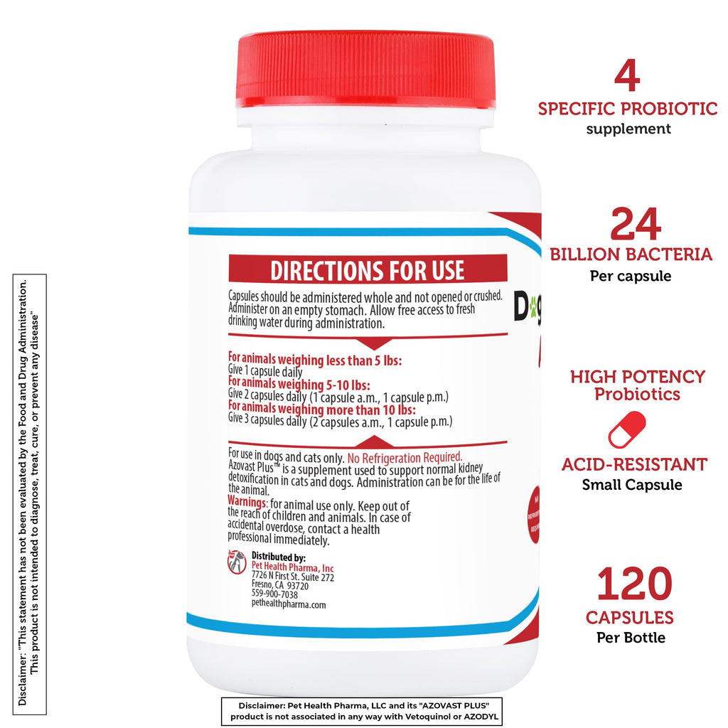 Kidney Probiotic Supplement for Dogs Cats 24 Billion CFU 120 Caps S64967