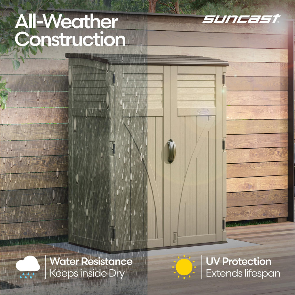 Water Resistant Resin Vertical Outdoor Storage Shed 54 cu. ft. H4630