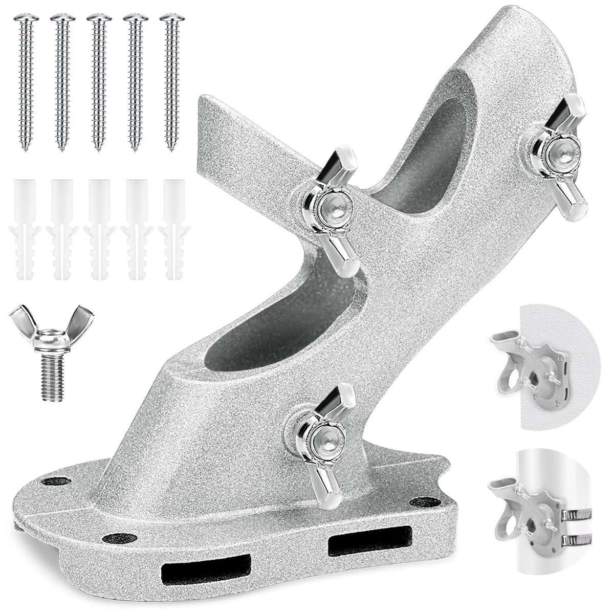 1" Metal Flag Pole Holder with 3 Fixed Holes G987