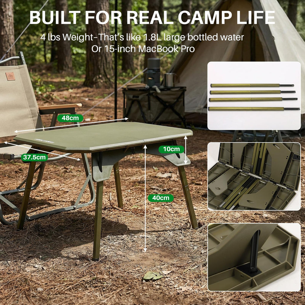 Folding Aluminum Camping Table with Carrying Bag N6619