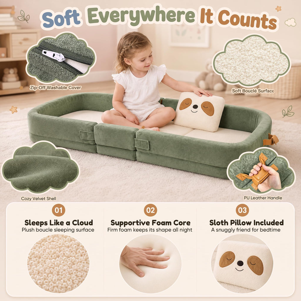 Foldable Portable Toddler Travel Bed with Pillow I274242