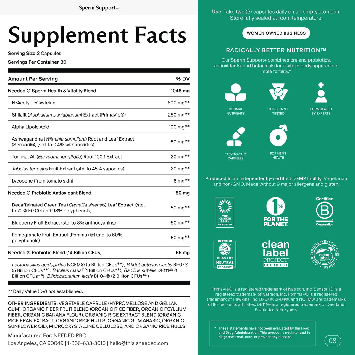 Sperm Support 60 Capsules P40157