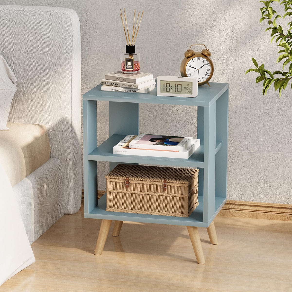 Blue 2-Tier Kids Nightstand D9104