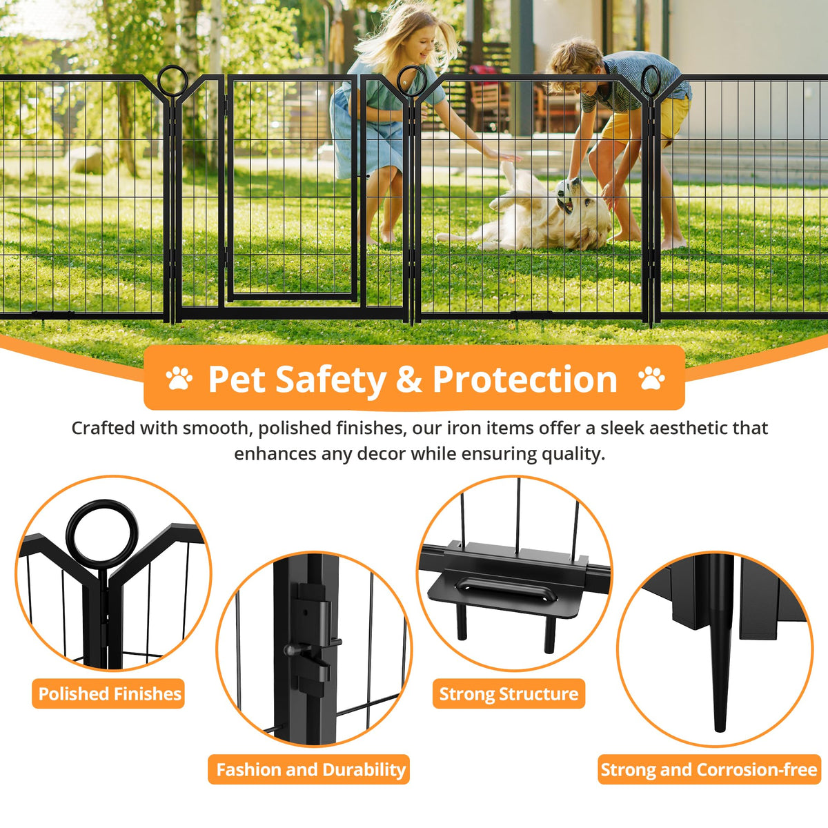32'' 16 Panels Heavy Duty Metal Dog Playpen P397
