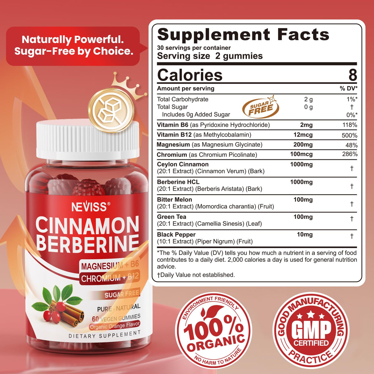 Sugar Free Vegan 2000mg Berberine Gummies I23458