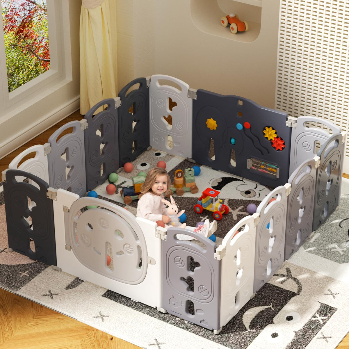 Foldable Portable 14 Panel Baby Playpen V559255