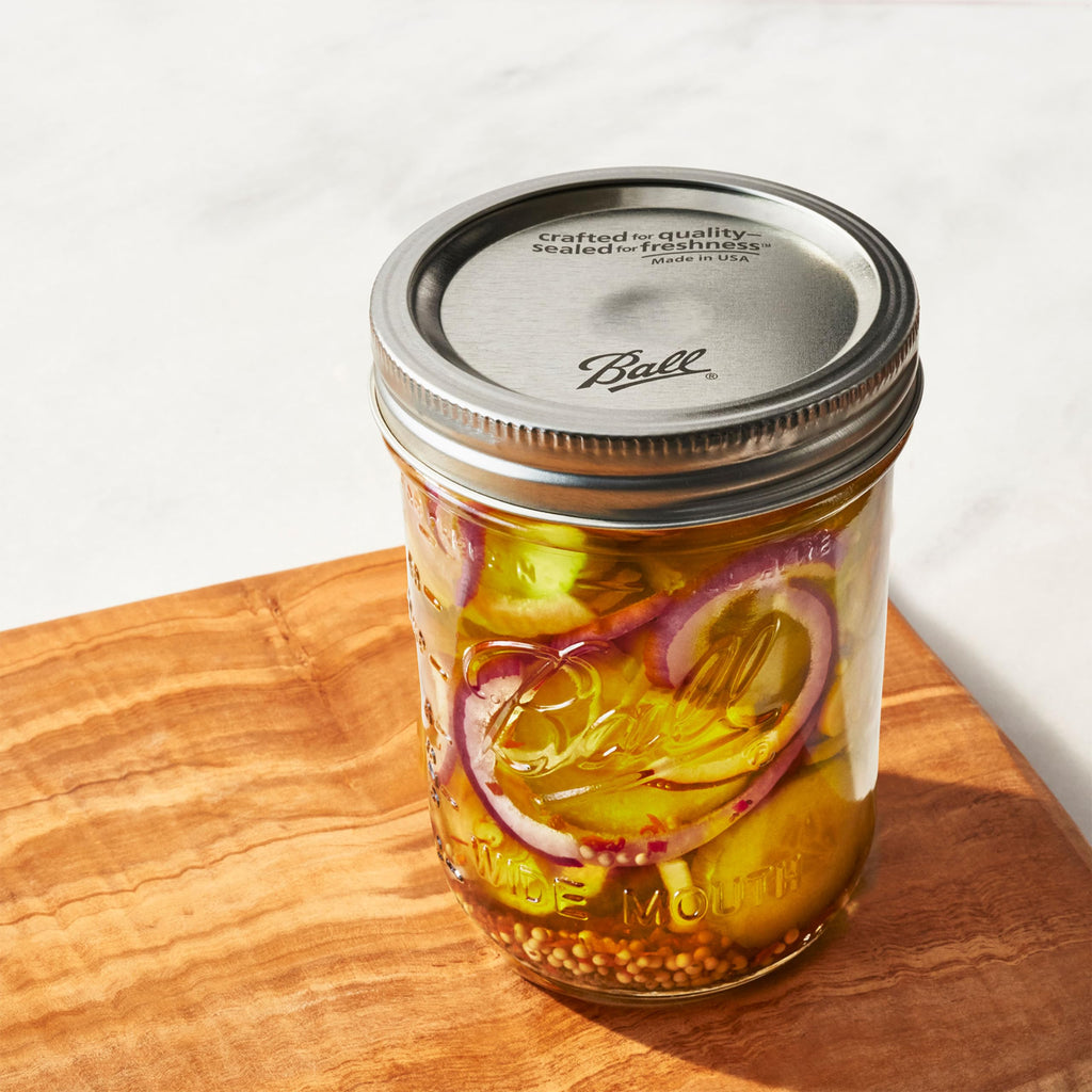 8 Glass Clear Jars with Lids & Bands C55511