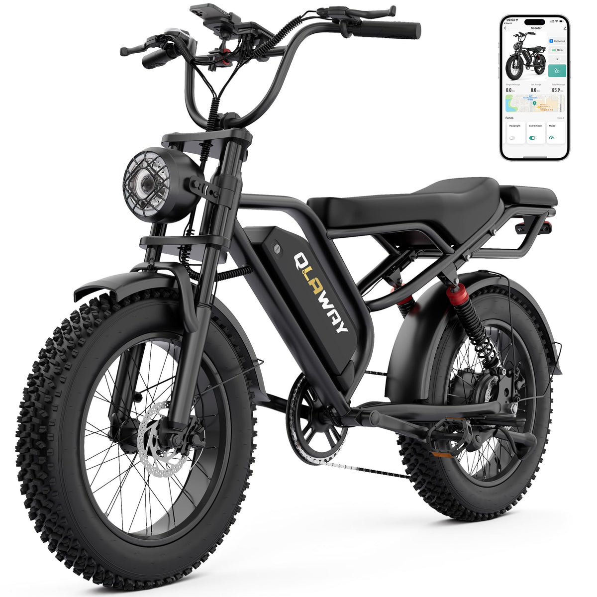 20" Fat Tire 1500W Electric Bike with Removable Battery T5192