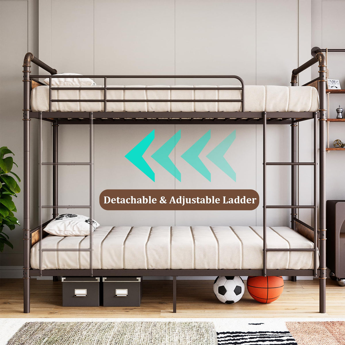 Twin Over Twin Bunk Bed M875