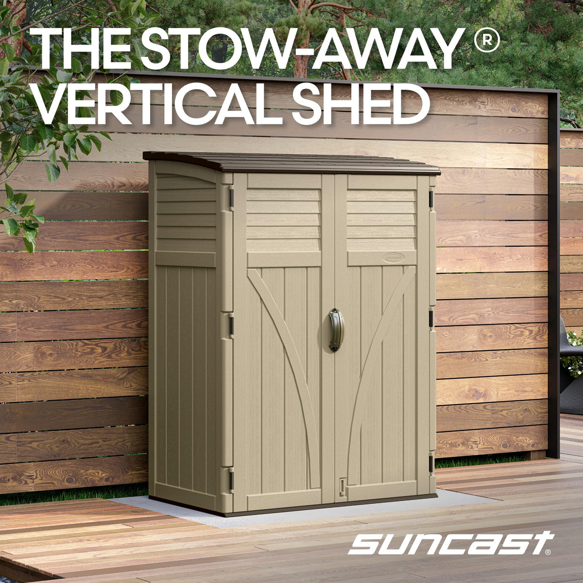 Water Resistant Resin Vertical Outdoor Storage Shed 54 cu. ft. H4630