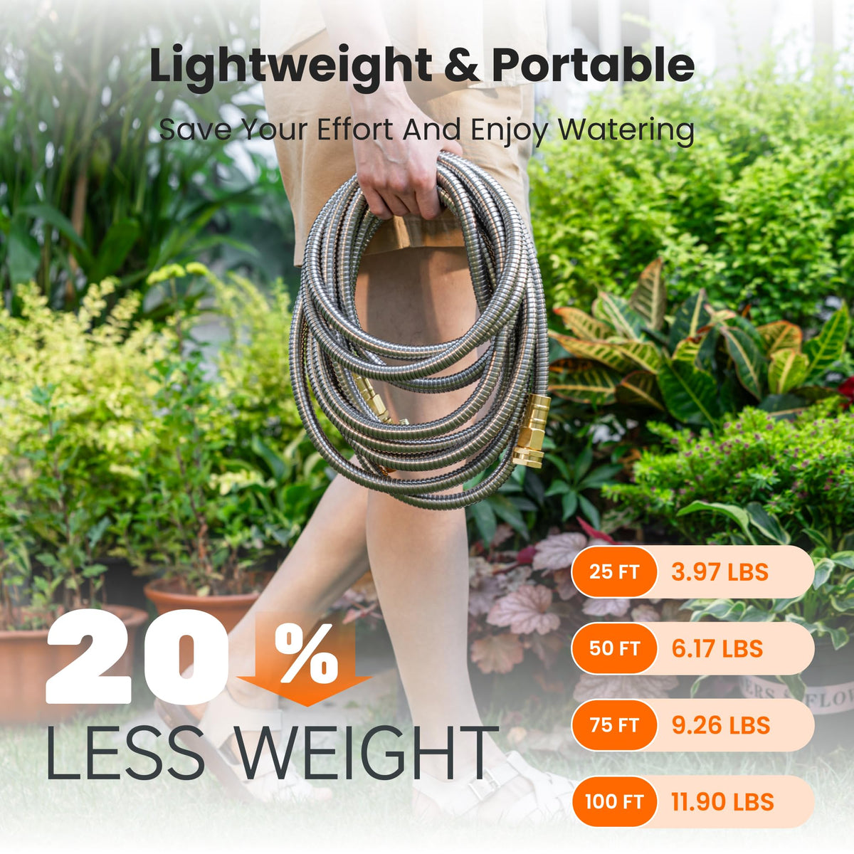 Garden Hose 100ft x 5/8" Stainless Steel J5246