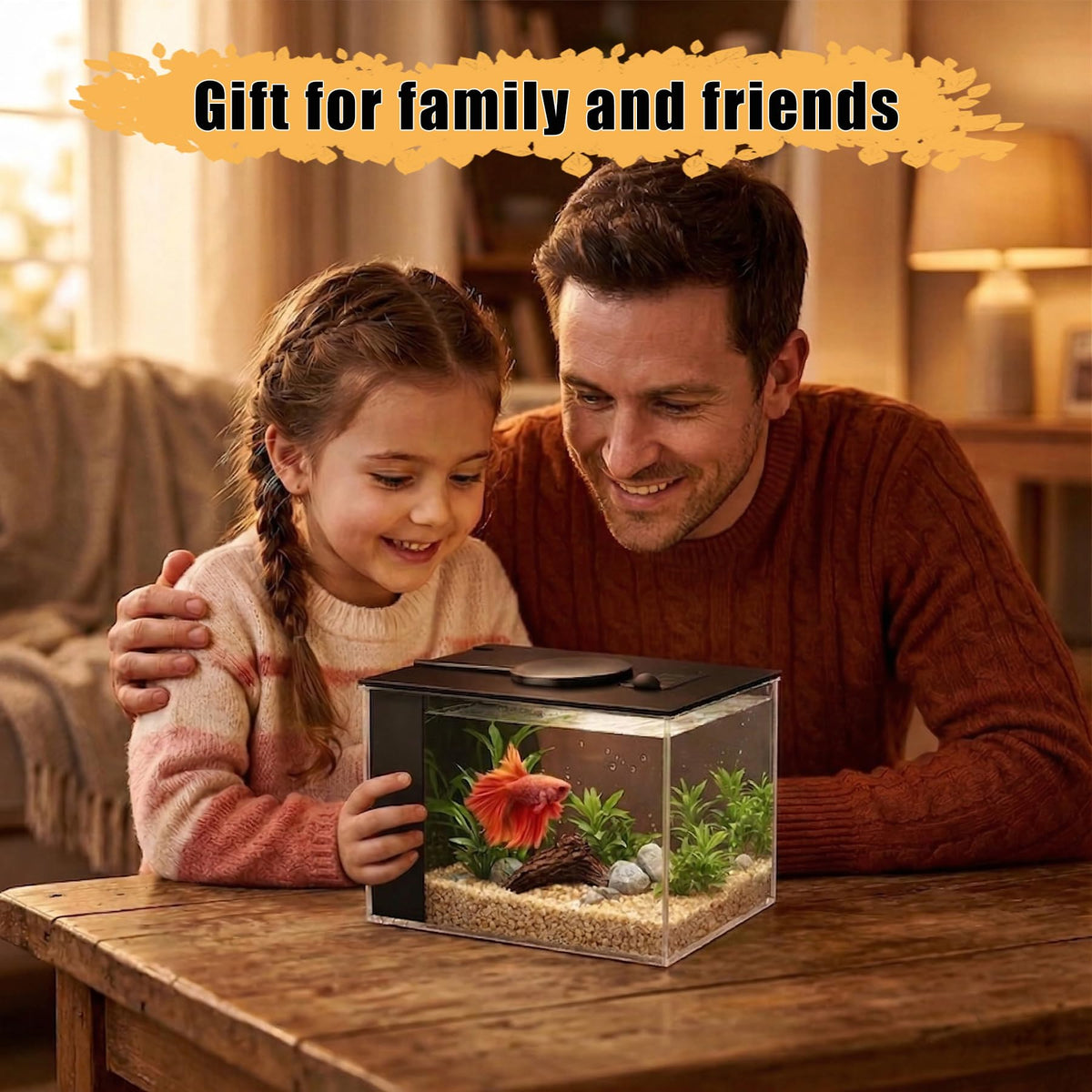 Betta Fish Tank 1 Gal Acrylic Nano Aquarium Kit Black G28069