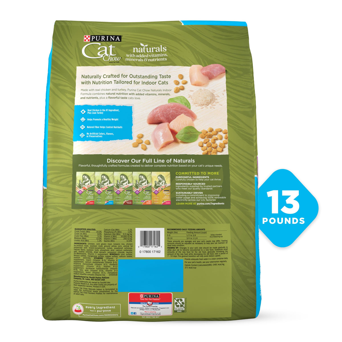 Indoor Dry Cat Food 13 lb Bag Q663655