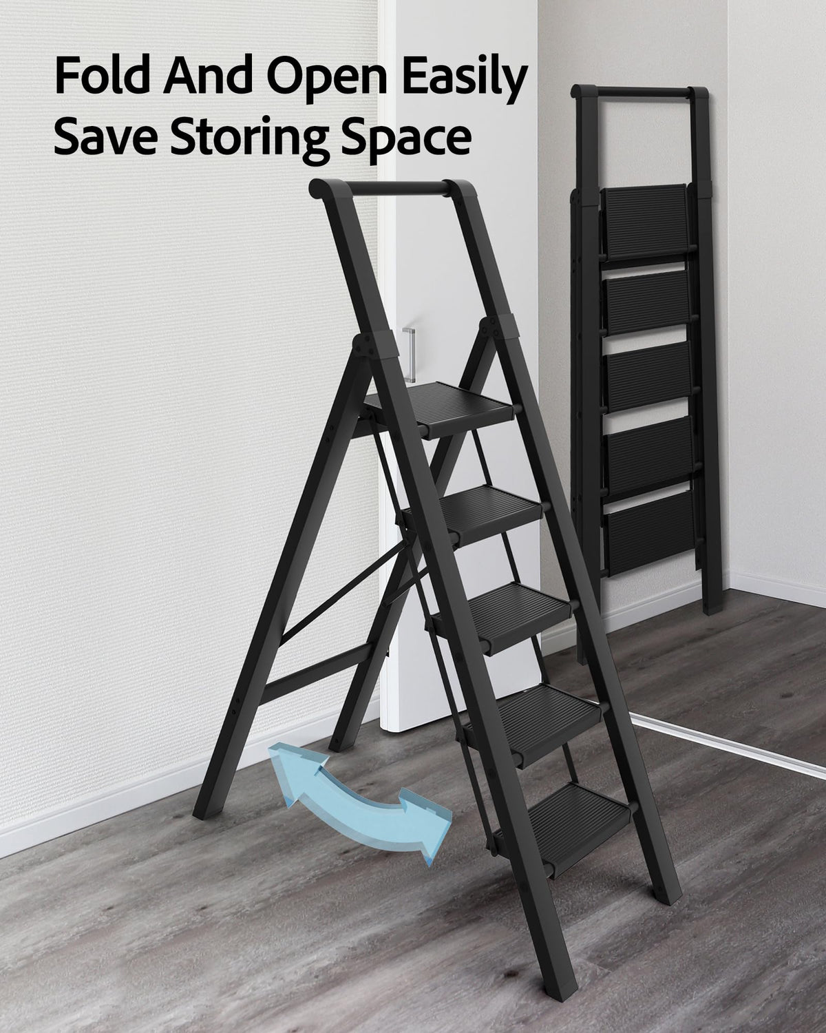 5 Step Aluminum Folding Ladder Y1986