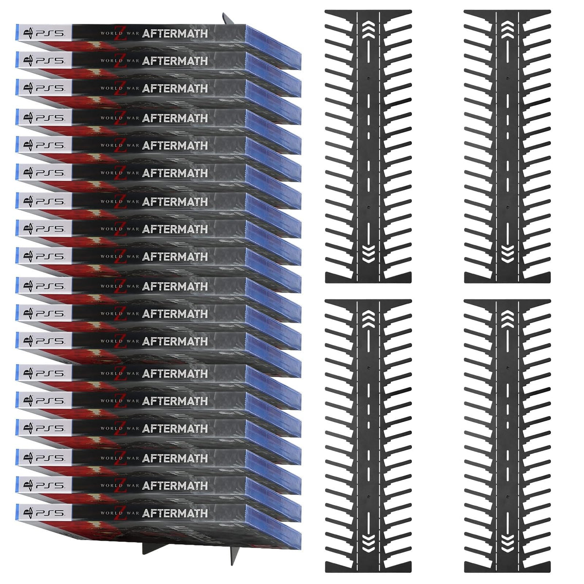 4-Pack Wall Mount Metal DVD Rack Holds 72 Games F912