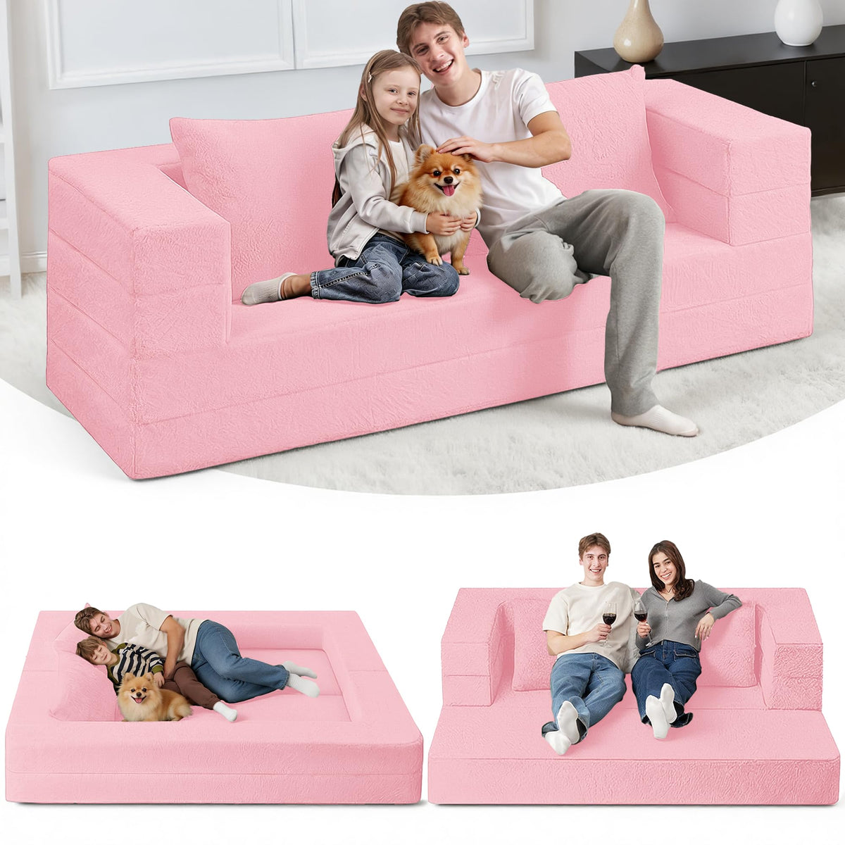 Futon Sofa Bed with Pillow X6387