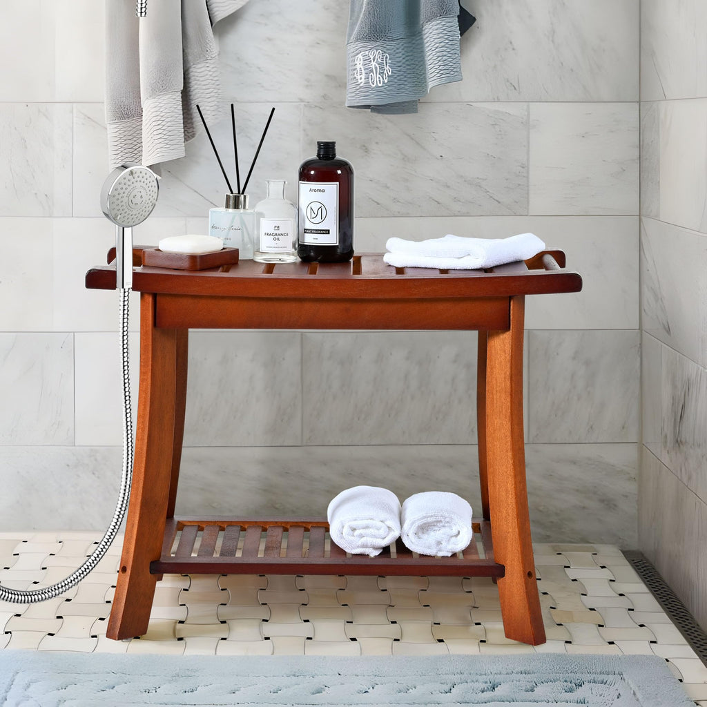 24" 2-Tier Teak Shower Bench G512