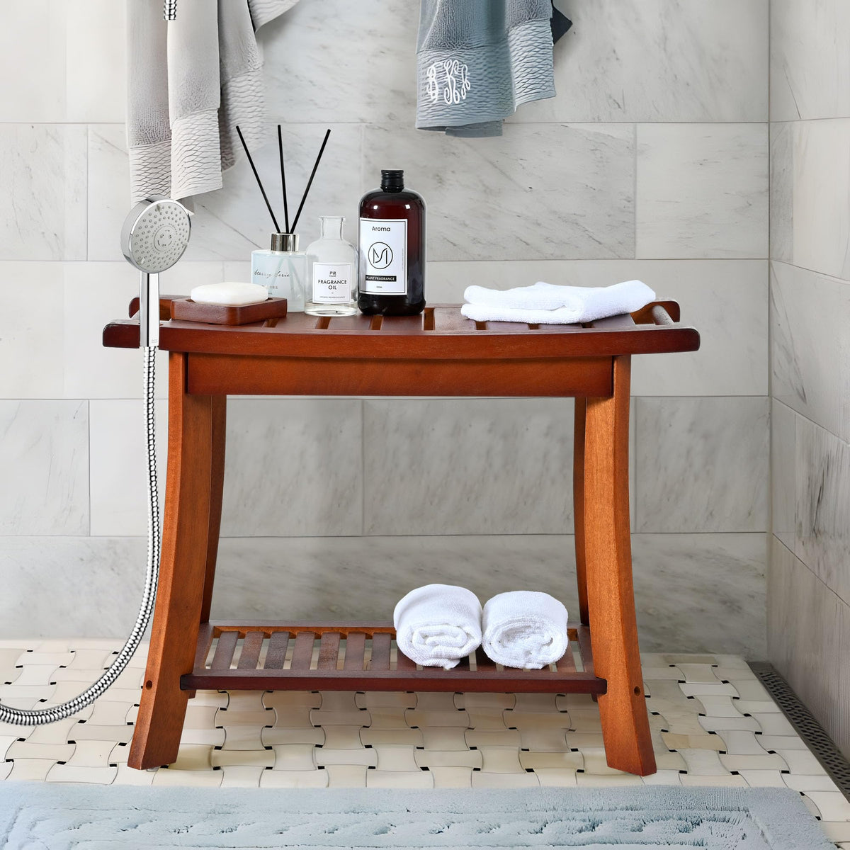 24" 2-Tier Teak Shower Bench G512