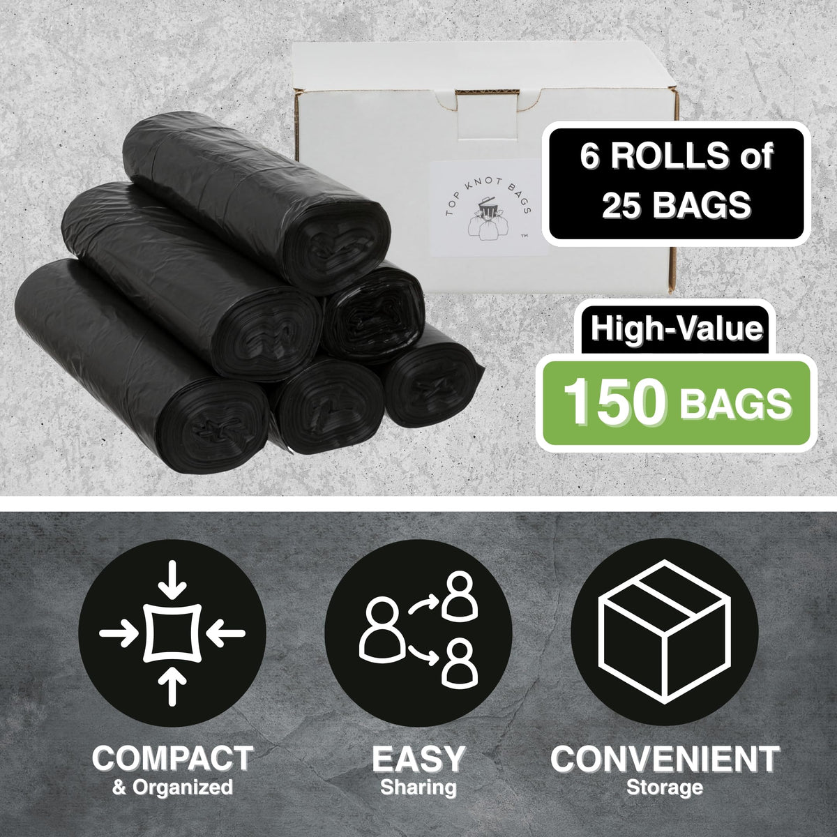 45 Gallon Black Trash Bag 150 Count Can Liner B14744