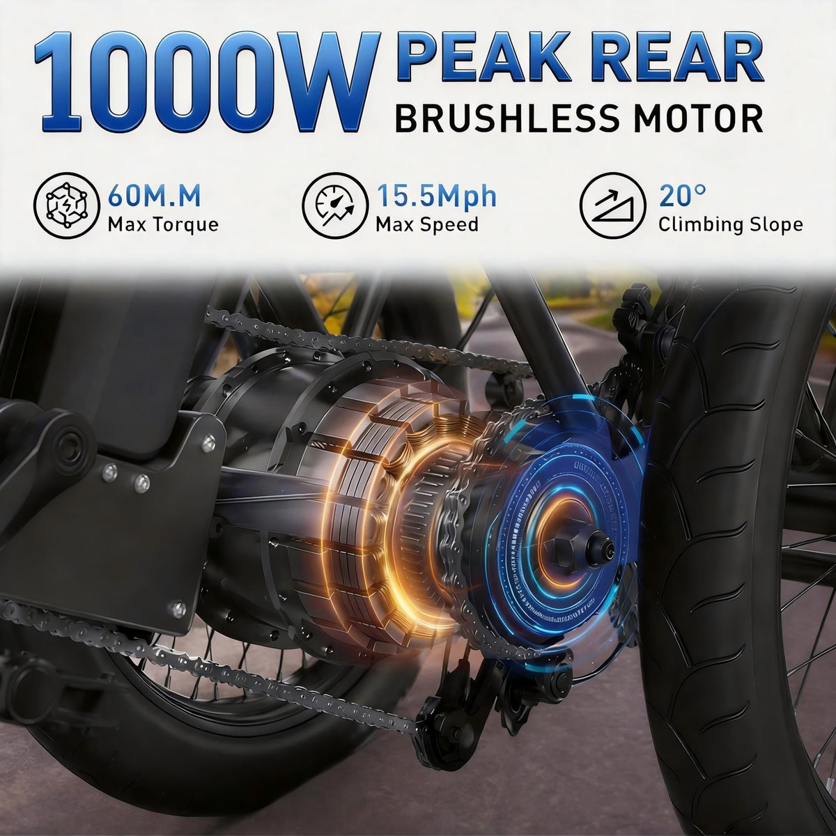Folding Electric Tricycle 1000W 48V 18" Tire K841