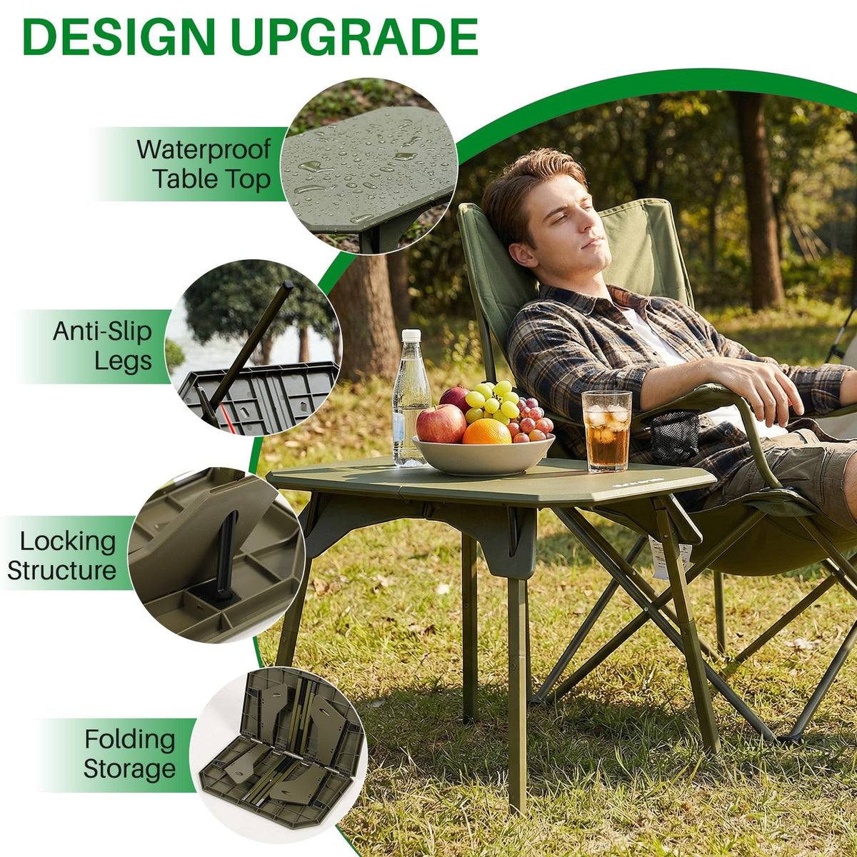 Folding Aluminum Camping Table with Carrying Bag N6619