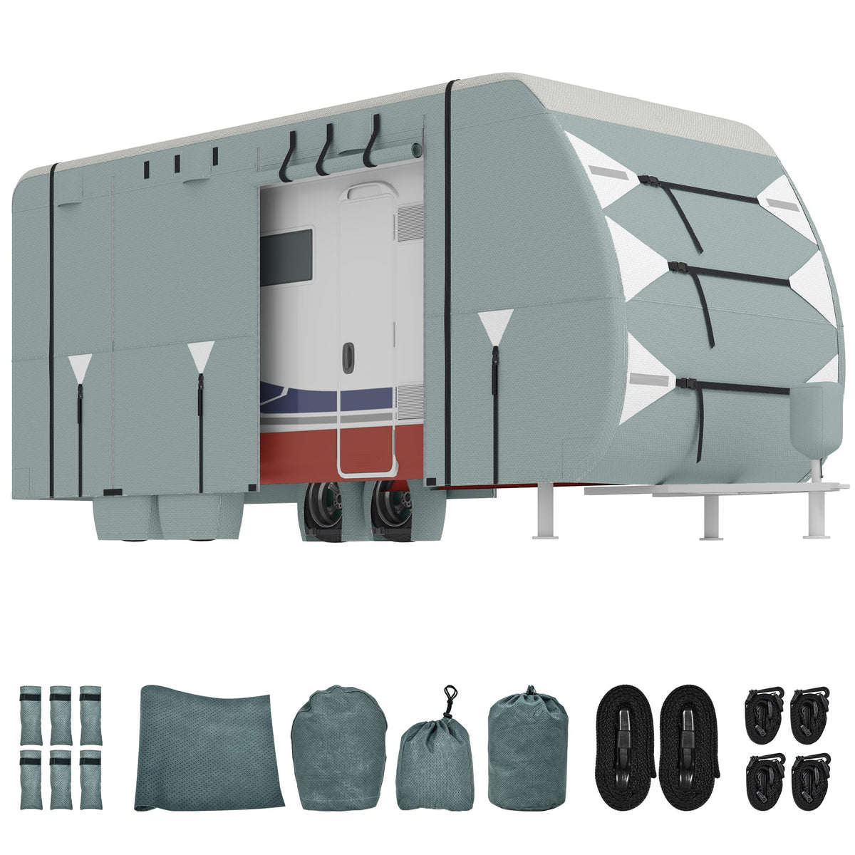 20-22FT Waterproof Rip-Stop Travel Trailer Cover F853