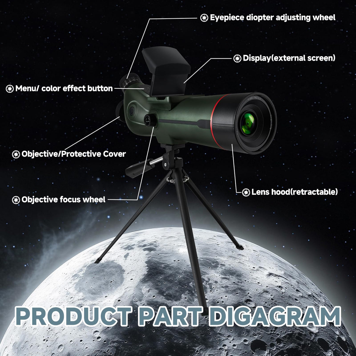 Auto-Focus Portable Digital Electronic Telescope M8225