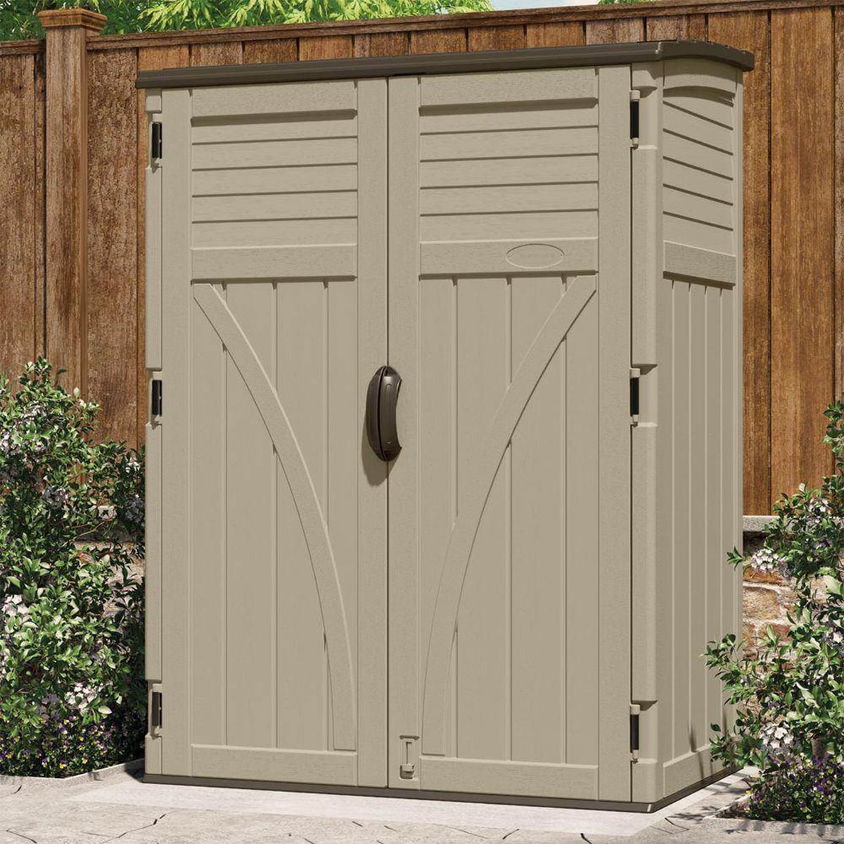 Water Resistant Resin Vertical Outdoor Storage Shed 54 cu. ft. H4630