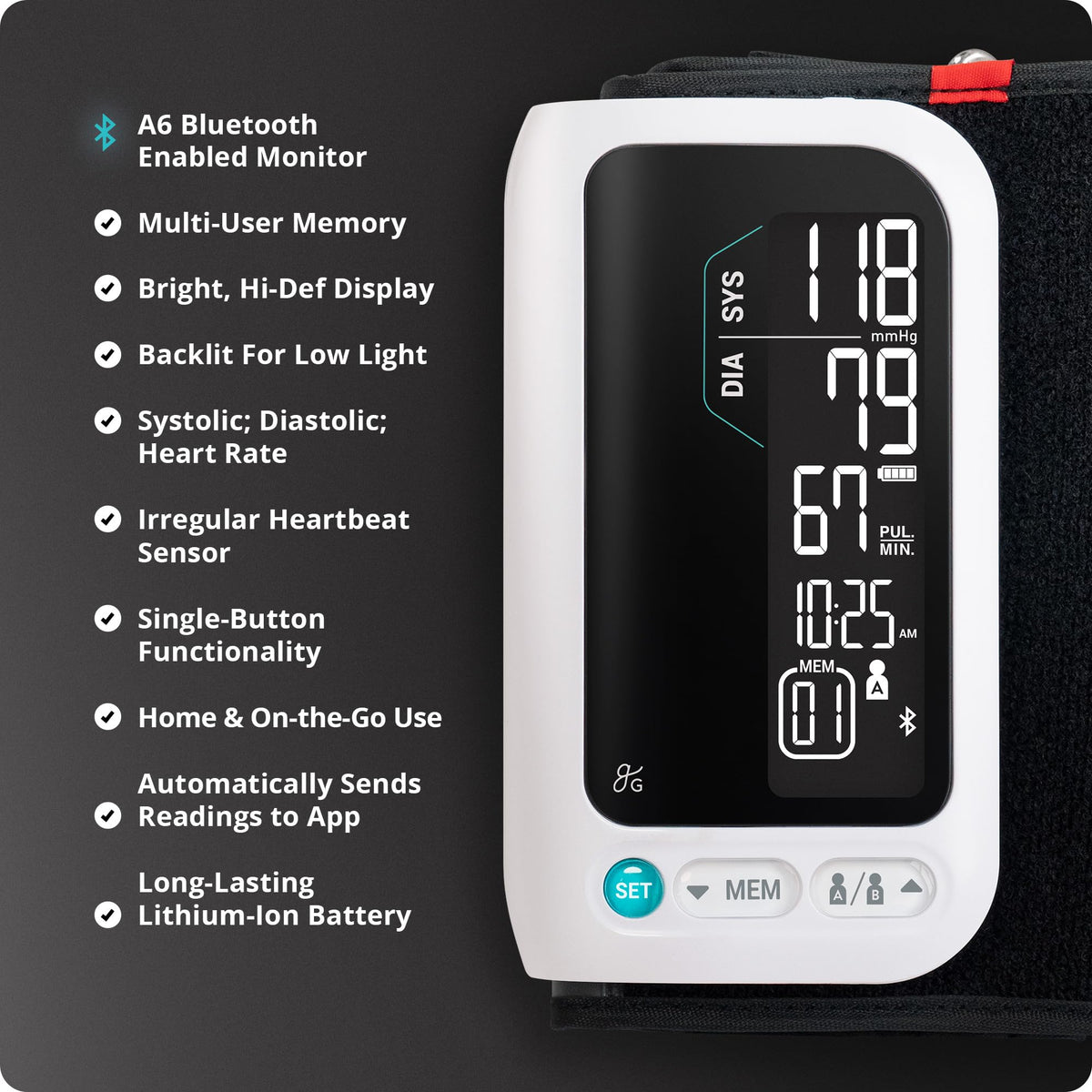 Bluetooth Blood Pressure Monitor with Upper Arm Cuff M178