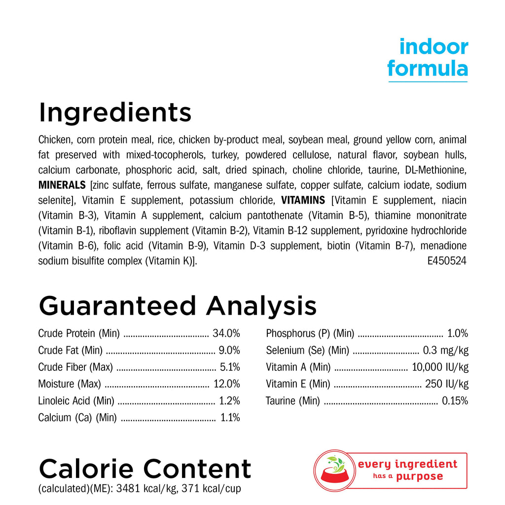 Indoor Dry Cat Food 13 lb Bag Q663655