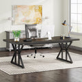 70.8 Inch Black Oak Executive Desk E865