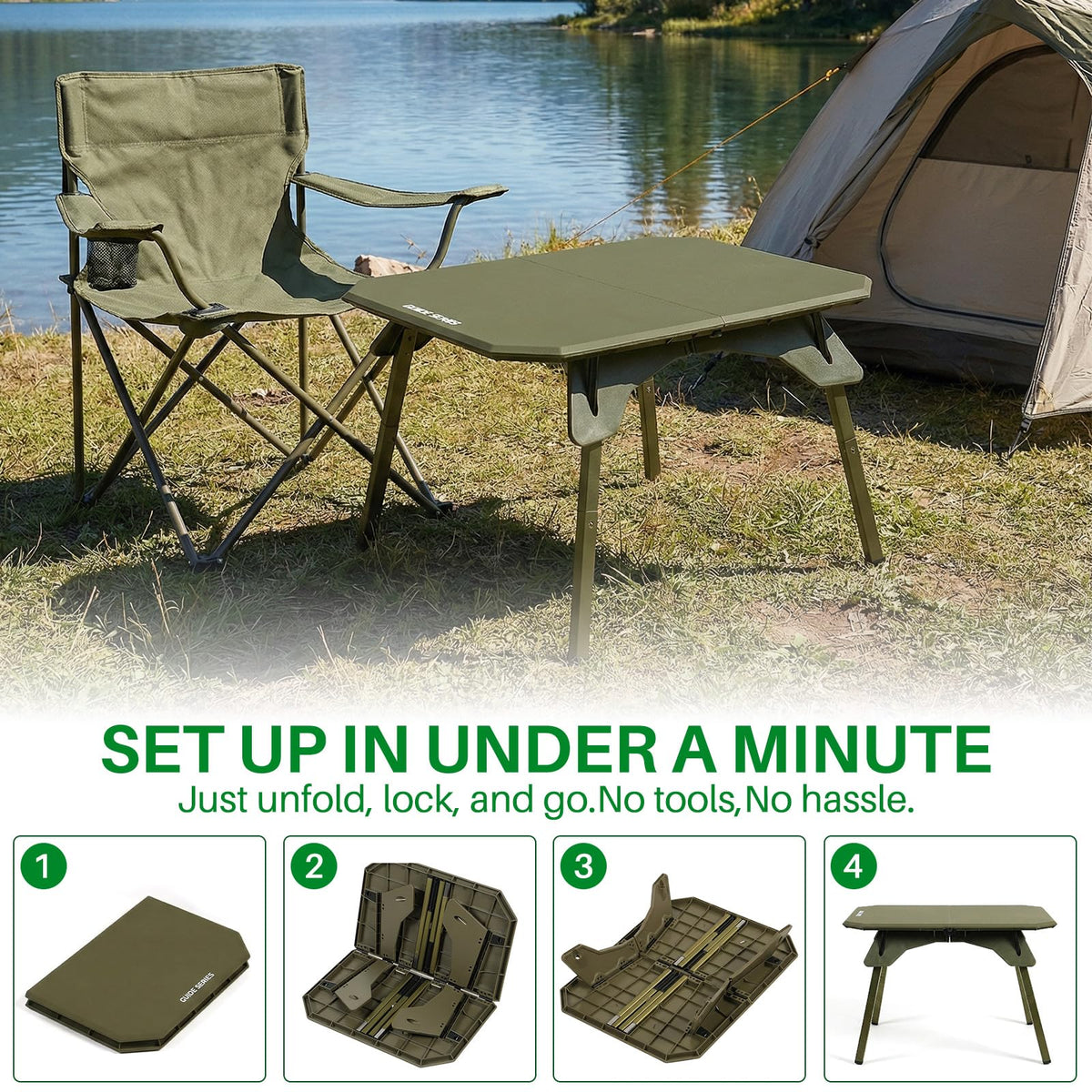Folding Aluminum Camping Table with Carrying Bag N6619