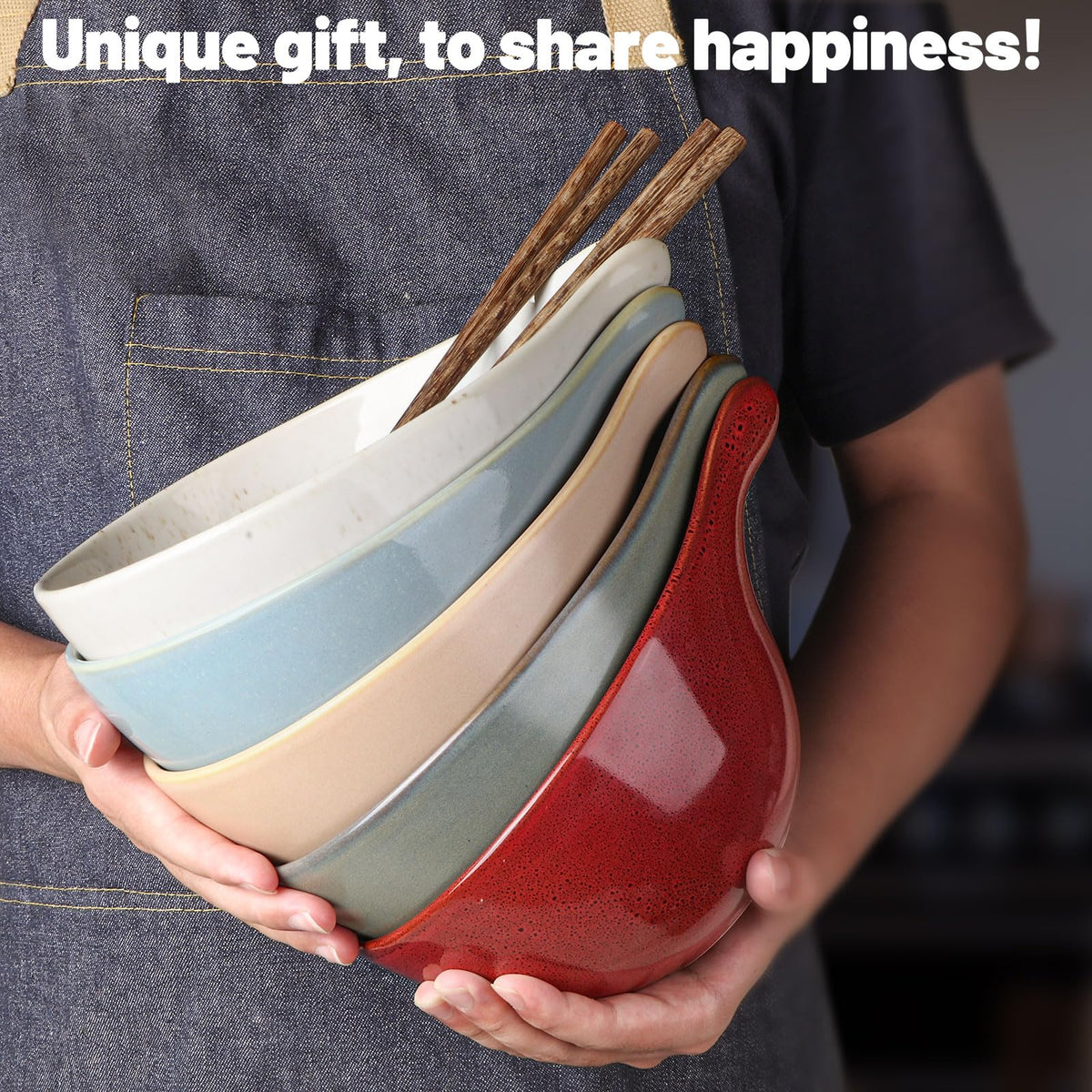 42oz Ceramic Ramen Bowl Set of 4 E79417