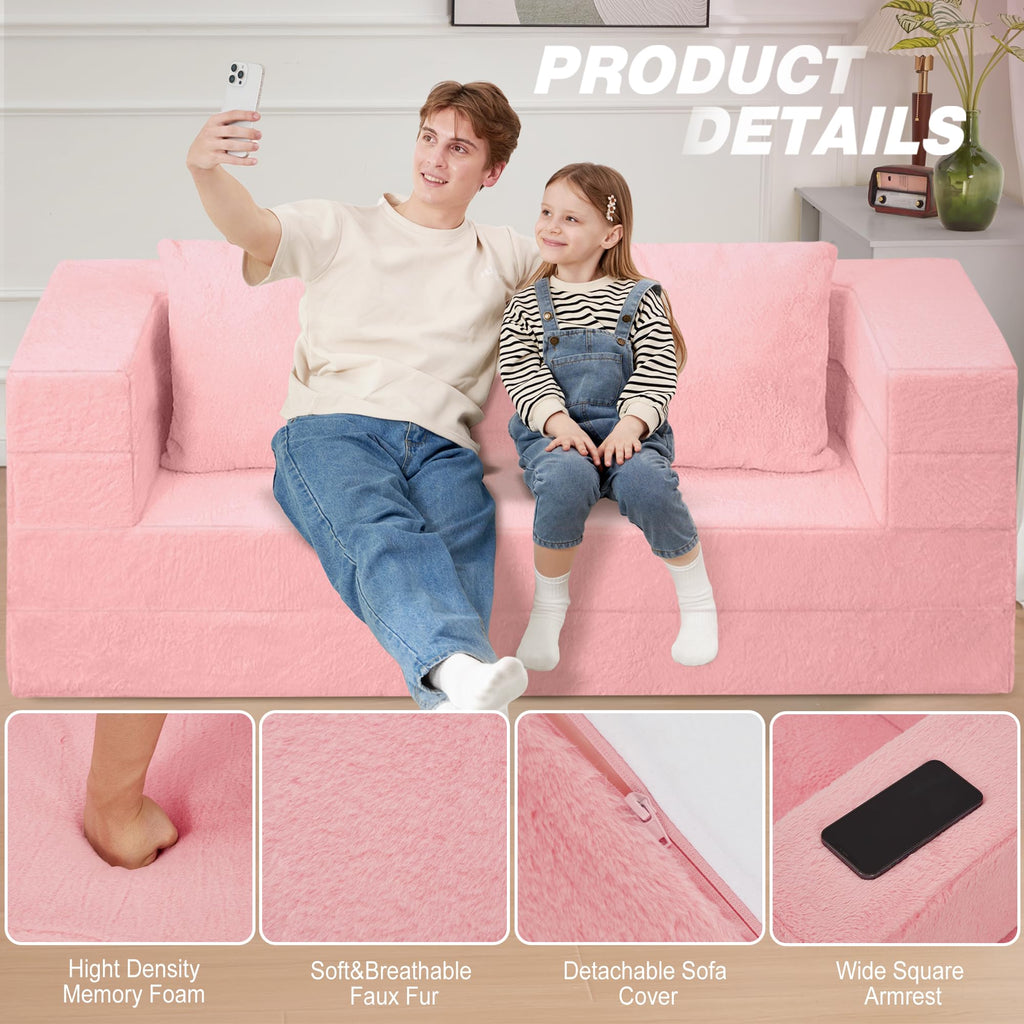 Futon Sofa Bed with Pillow X6387