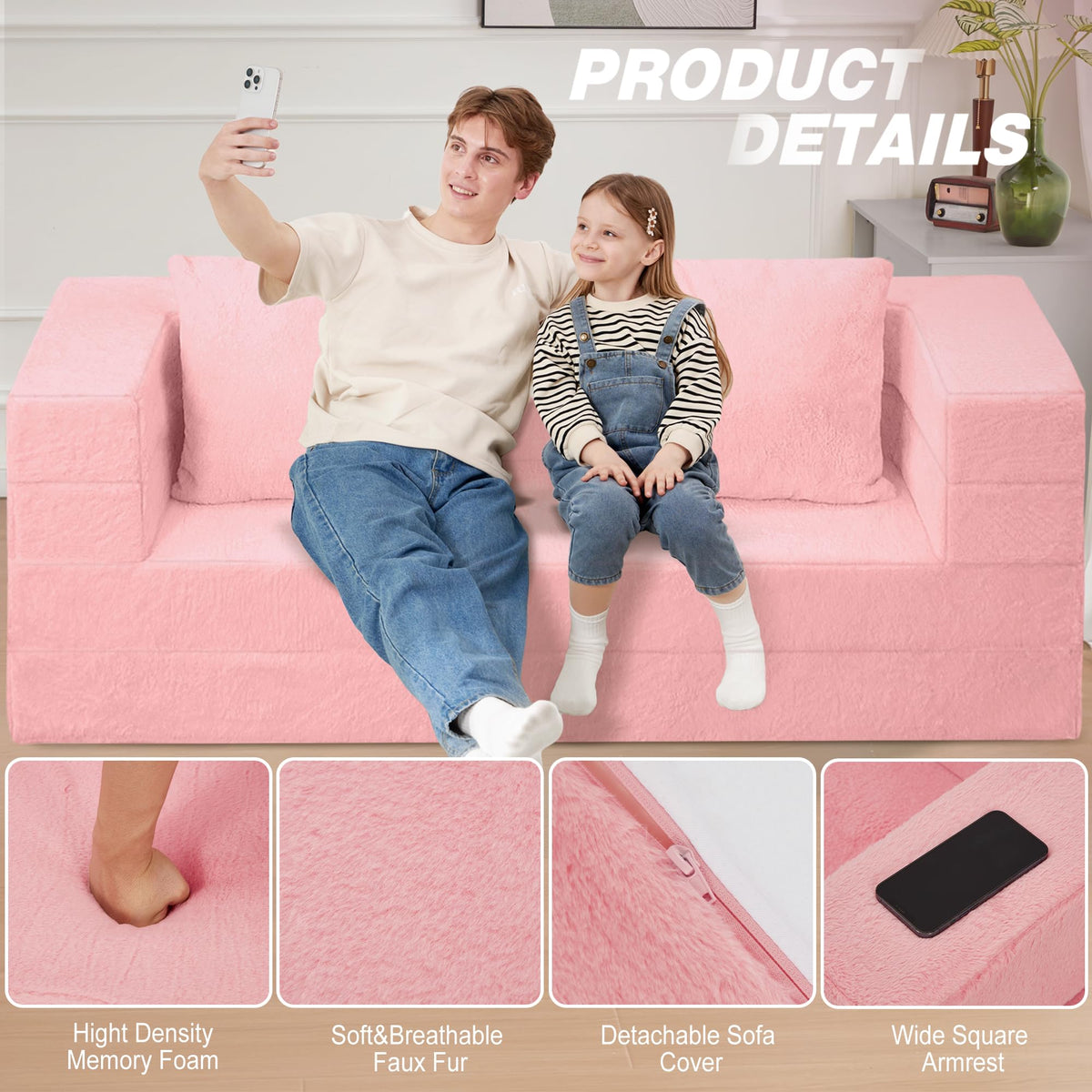 Futon Sofa Bed with Pillow X6387