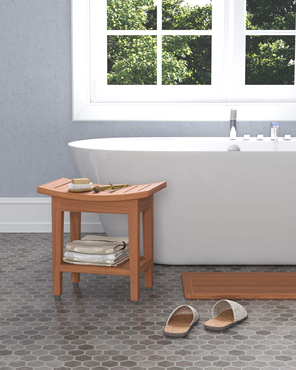18" Teak Shower Bench E9606