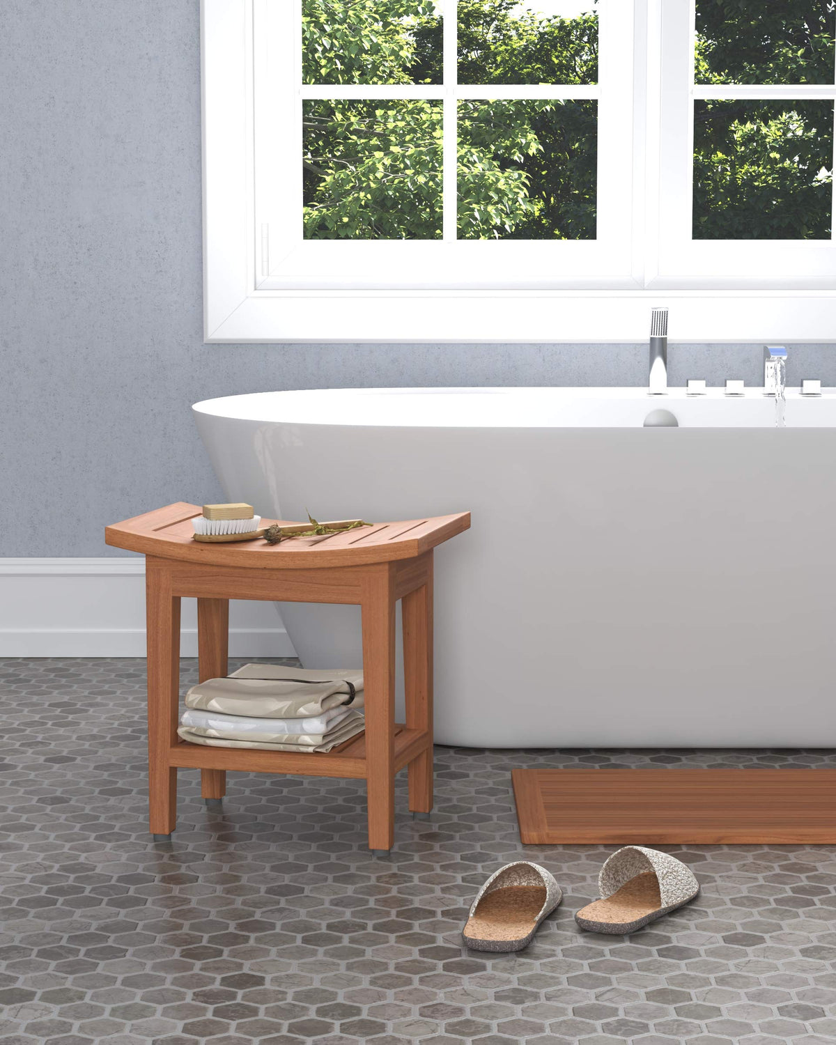 18" Teak Shower Bench E9606
