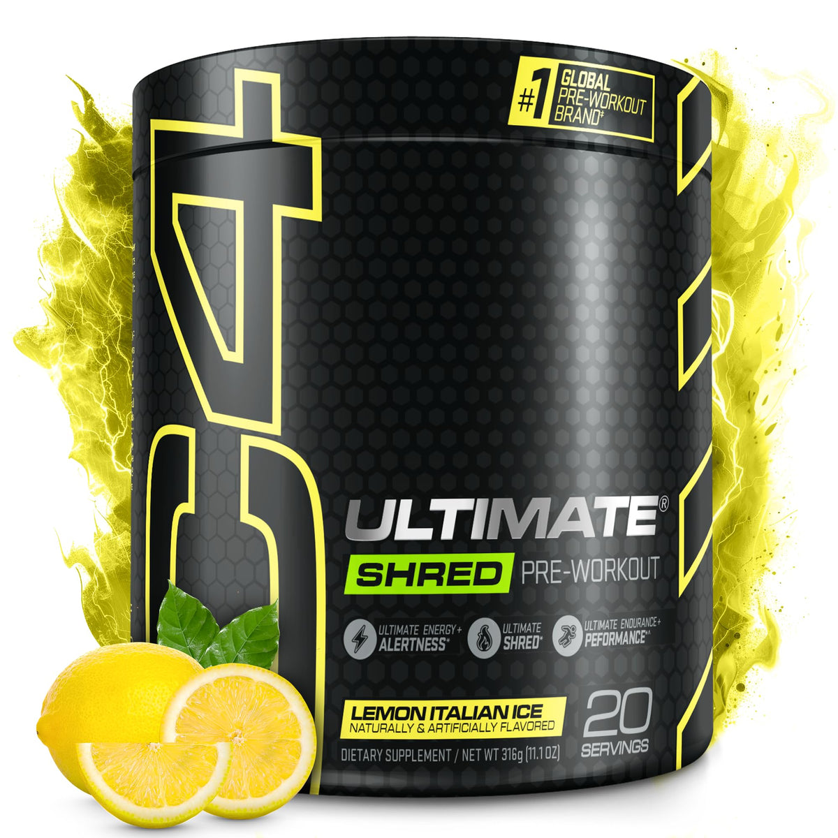 Pre Workout Powder Fat Burner Supplement With Ginger Root Extract 20 Servings K907039
