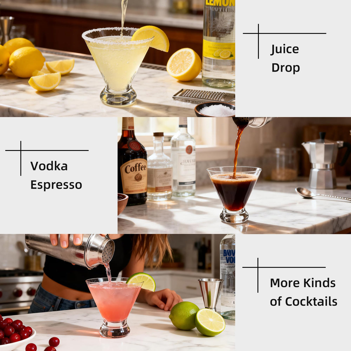 Stemless Martini Glasses Set of 12 X8860