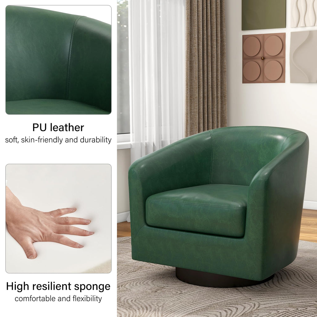 Green Swivel Barrel Accent Chair Set of 2 M77385
