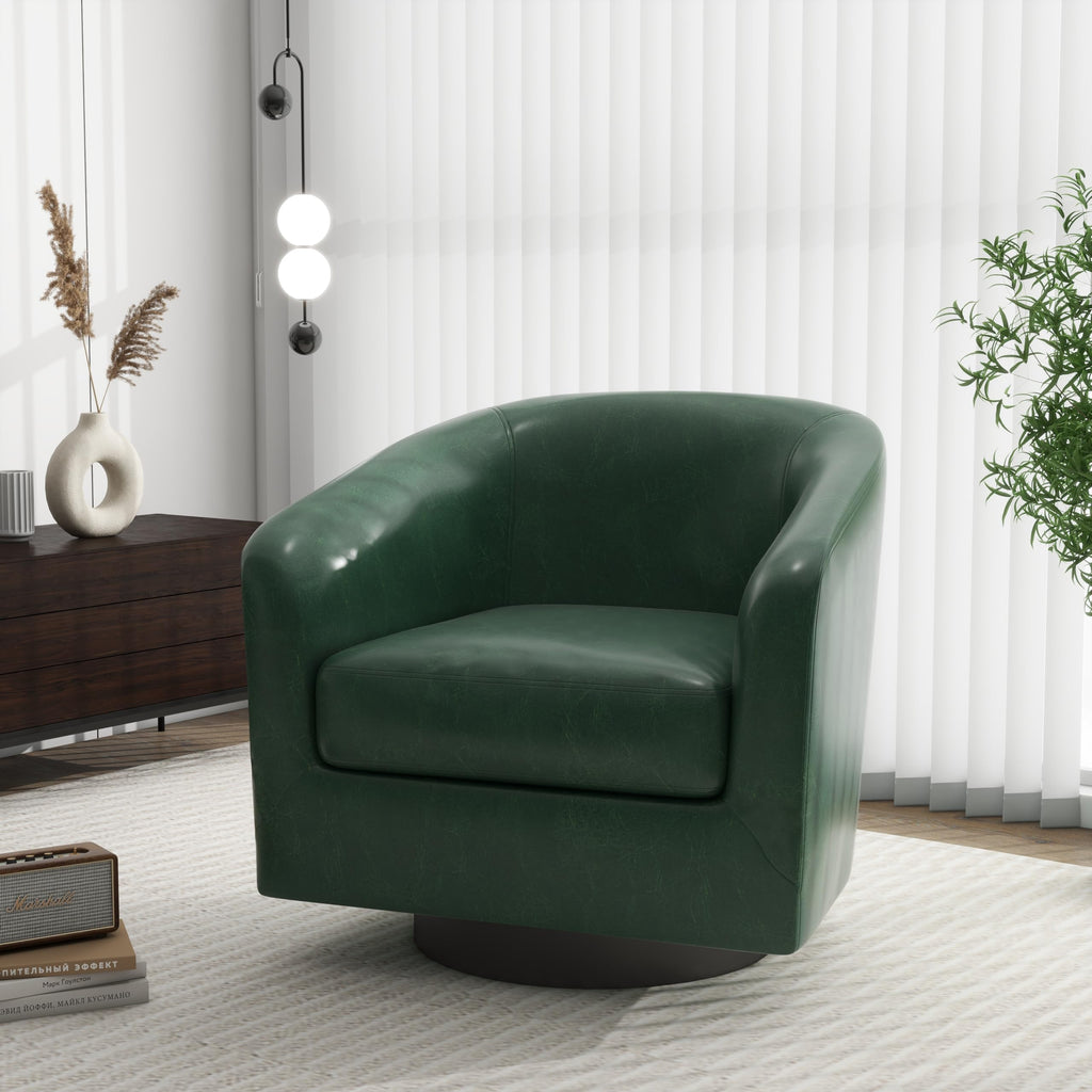 Green Swivel Barrel Accent Chair Set of 2 M77385