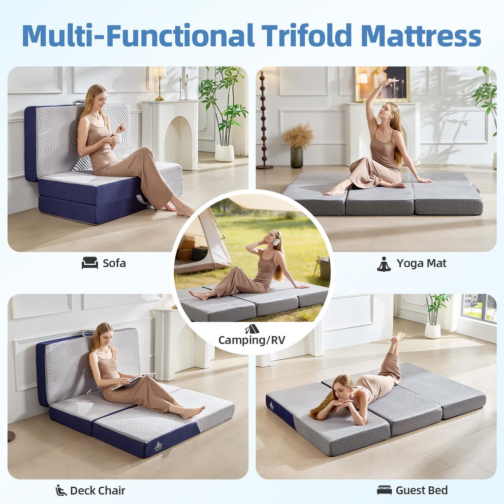 6 Inch Cooling Memory Foam Foldable Mattress Twin Size F515095