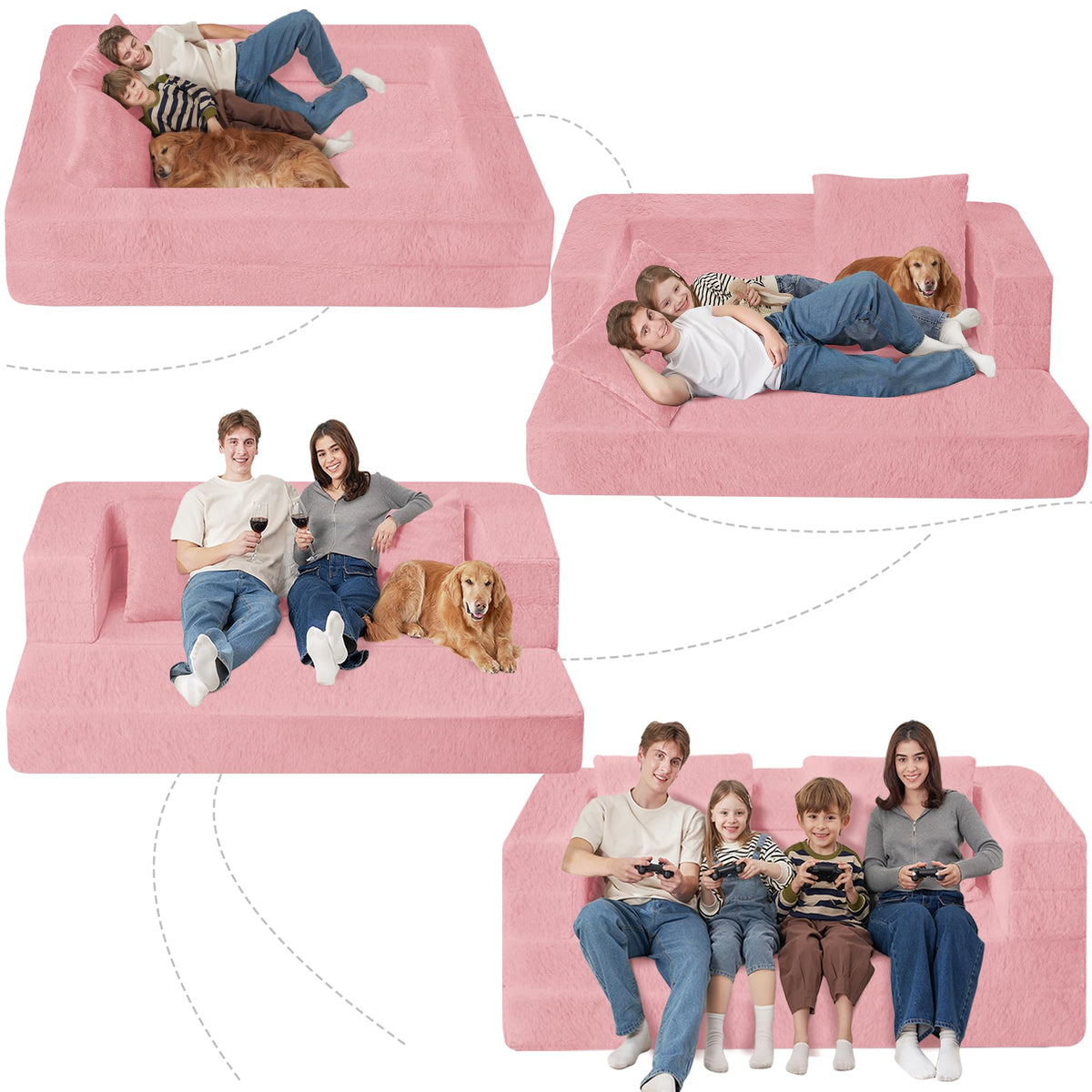 Futon Sofa Bed with Pillow X6387